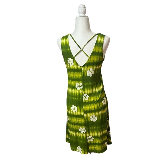 Pio Studio Women’s Summer Dress Green Tie/dye Hibiscus Island Wear Size Large - Picture 2 of 8